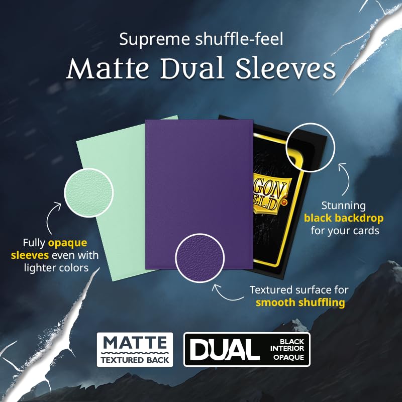 Dragon Shield Matte Dual Sleeves 100-count pack protects standard-size cards during long sessions.