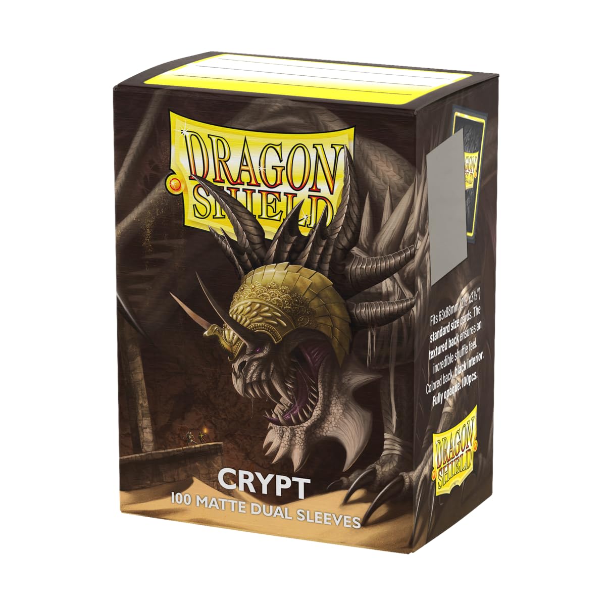 Dragon Shield Matte Dual sleeves front box view showing clear front for artwork and packaging