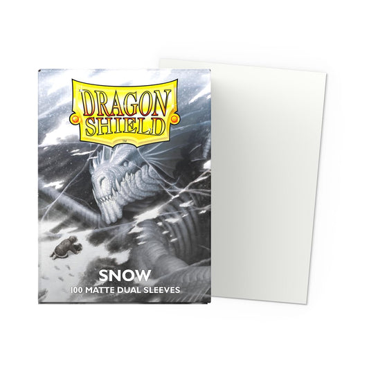 Dragon Shield Matte Dual Sleeves Snow back texture highlighting matte shuffle feel.