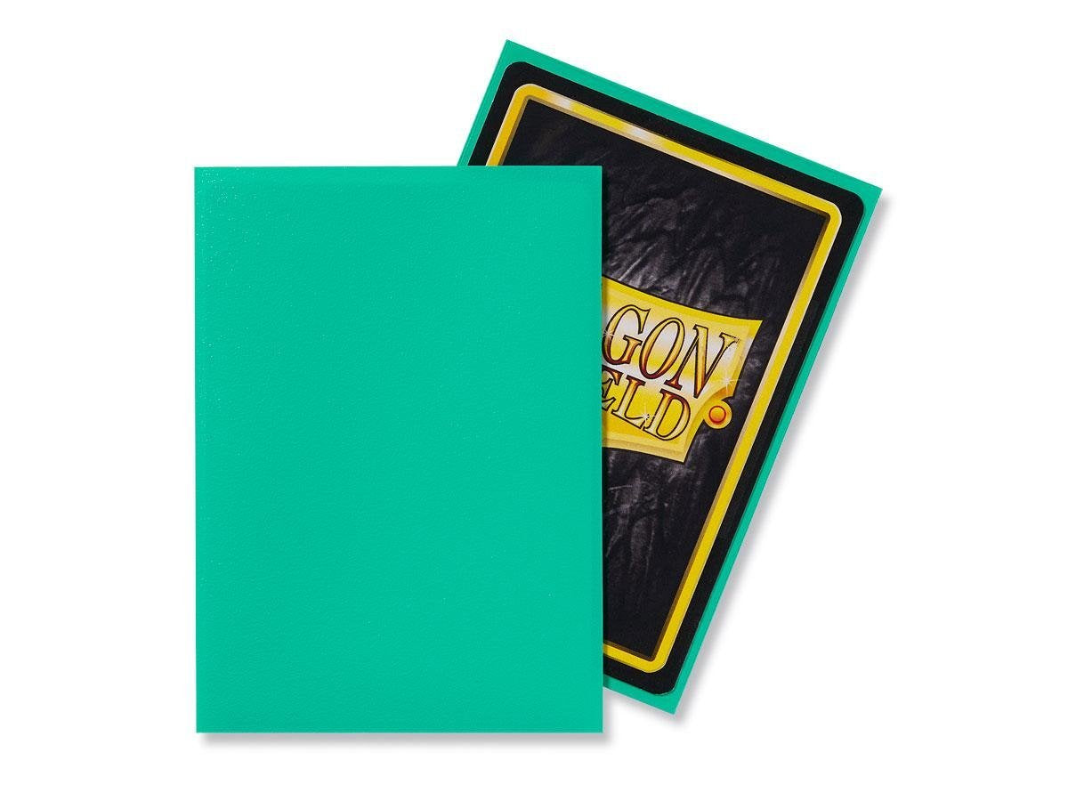Dragon Shield Matte Mint sleeves in use during play with cards