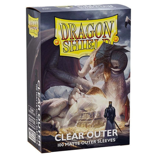 Dragon Shield Matte Sleeves 100 count shown with clear protection for your trading cards