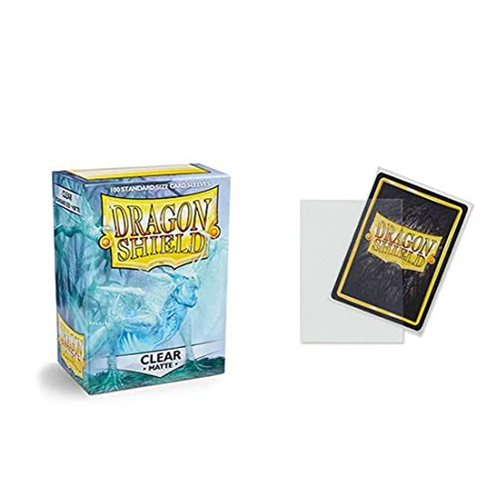 Dragon Shield standard-size matte sleeves protect cards during play with robust durability.