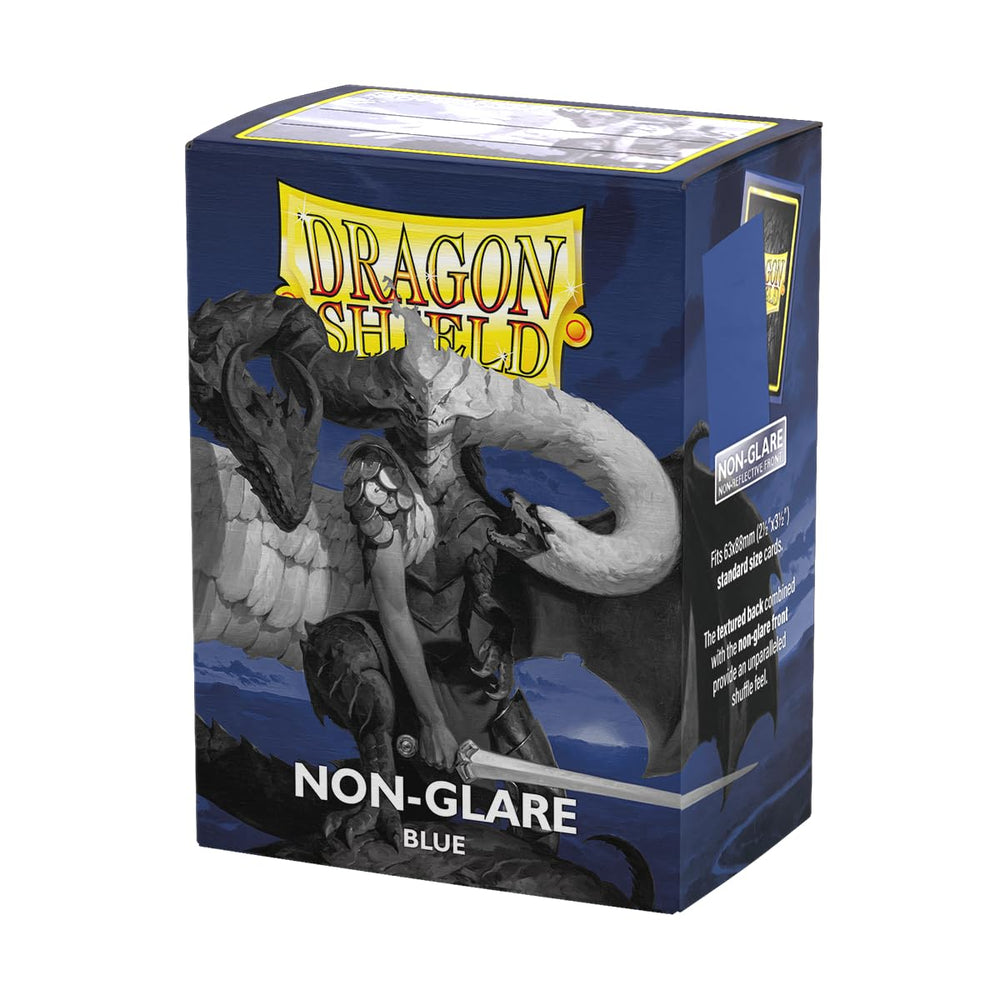 Dragon Shield standard-size sleeves with matte blue texture for reliable deck protection