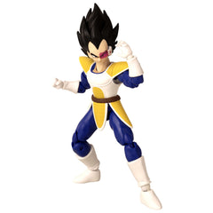Dragon Stars Vegeta shows meticulously sculpted Saiyan armor details
