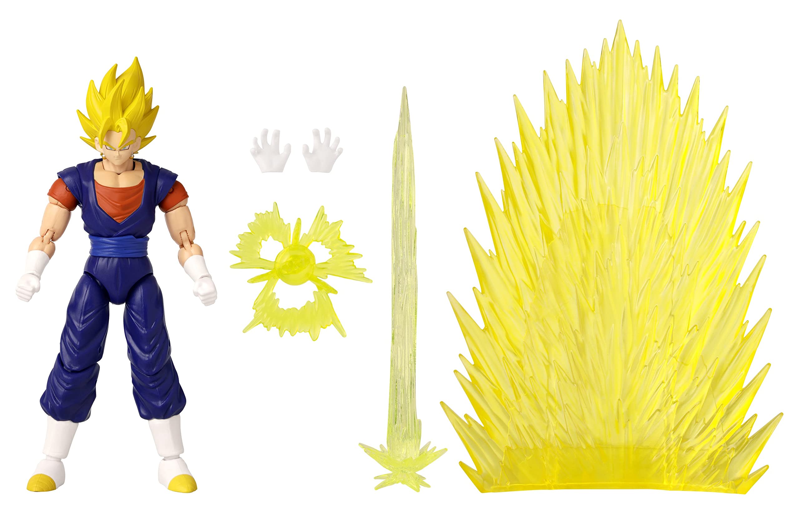 Dragon Stars Vegito figure highlights sixteen articulation points for flexible posing.