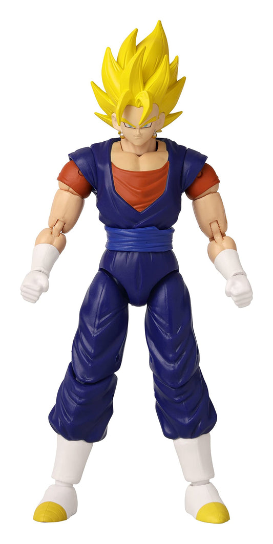 Dragon Stars Vegito figure in Super Saiyan pose ready for dynamic battle scenes.