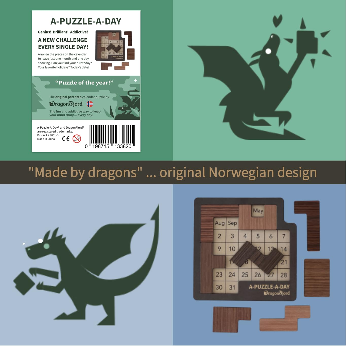 DragonFjord A-Puzzle-A-Day Deluxe magnetic storage box keeps your solutions organized.