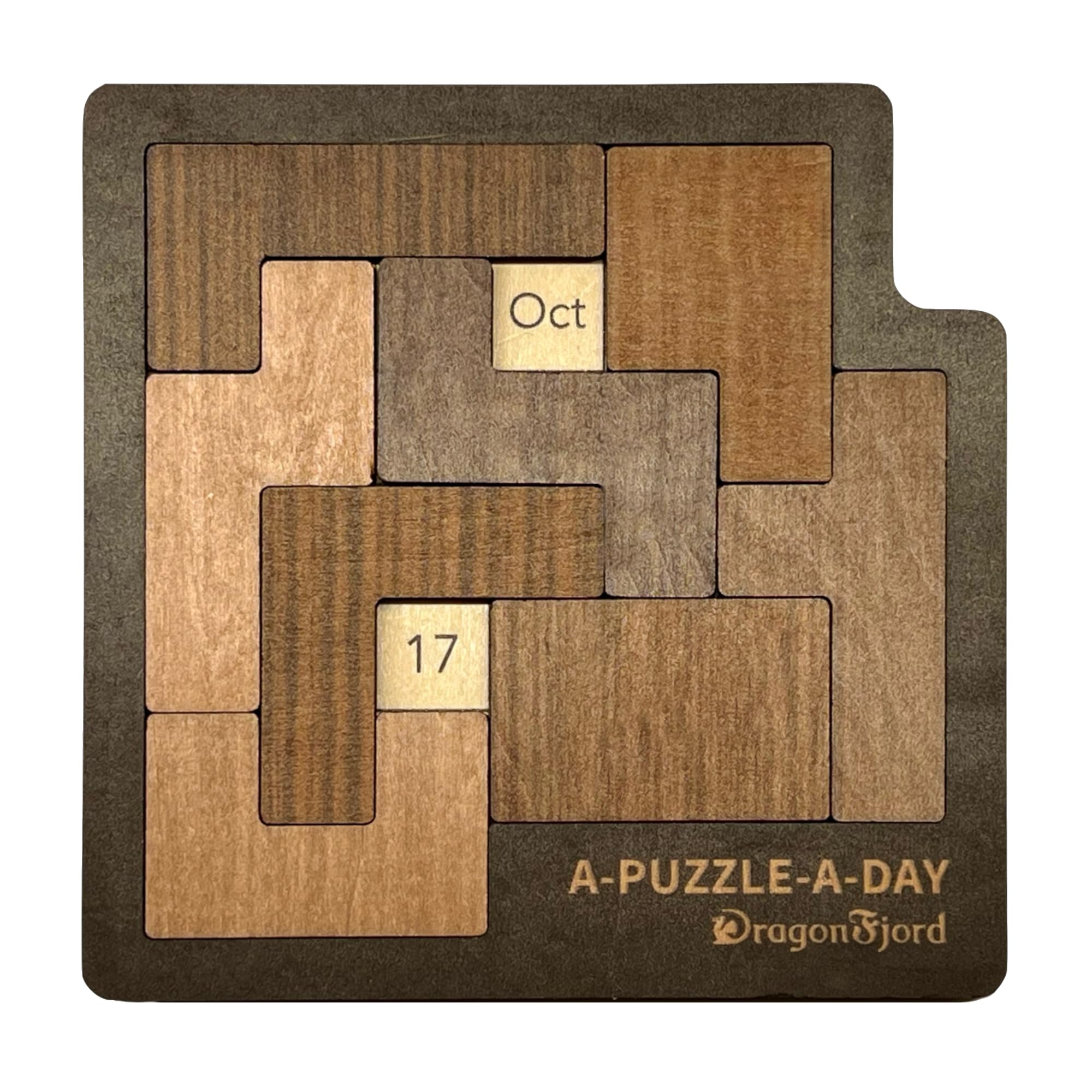 DragonFjord A-Puzzle-A-Day Deluxe puzzle pieces ready to fit into the calendar frame.