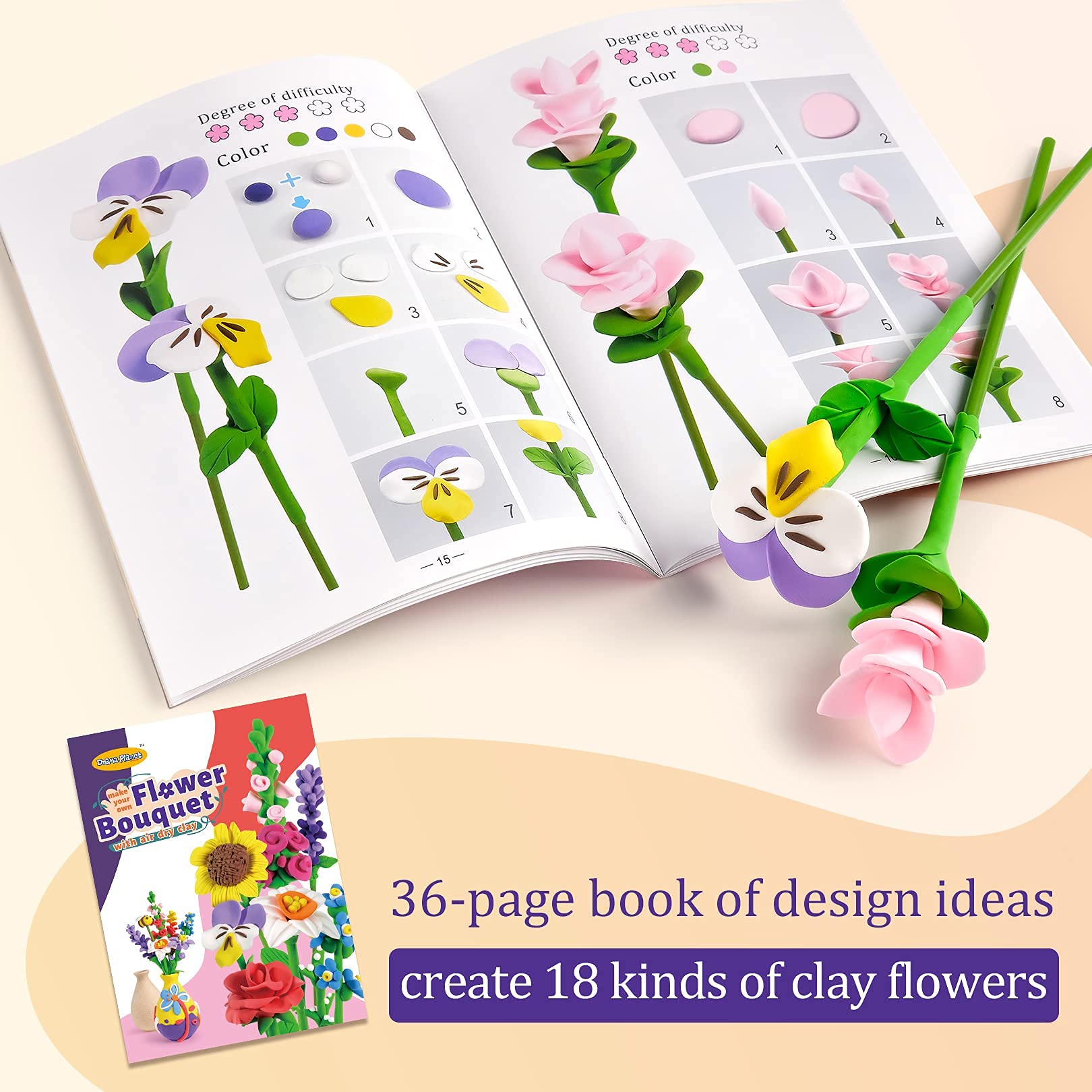 Drama Planet 36-page color instruction book for flower ideas