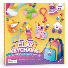 Drama Planet Make Your Own Clay Keychains Kit: full kit for creative backpack charms.
