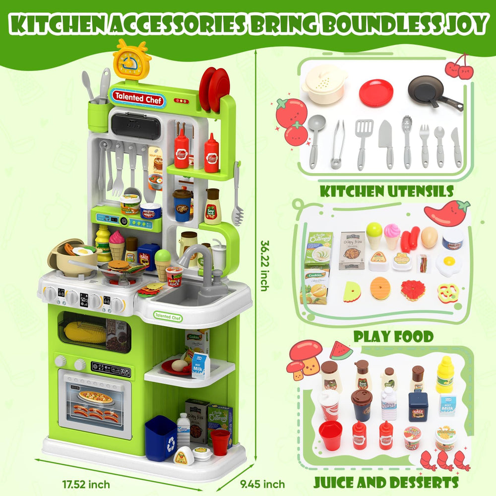 DRAMATION Kids Kitchen Playset compact storage helps keep play areas tidy