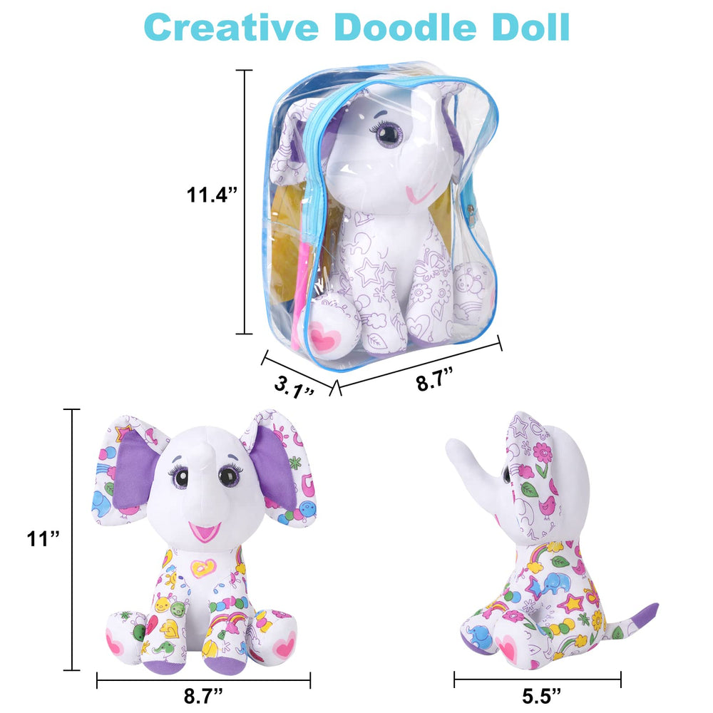DRAWMYTOY elephant plush after wash ready for new color ideas