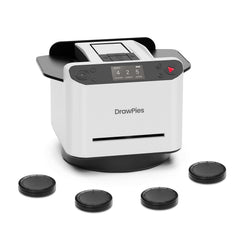 DrawPies automatic card shuffler and dealer with 360-degree rotation for fair dealing.