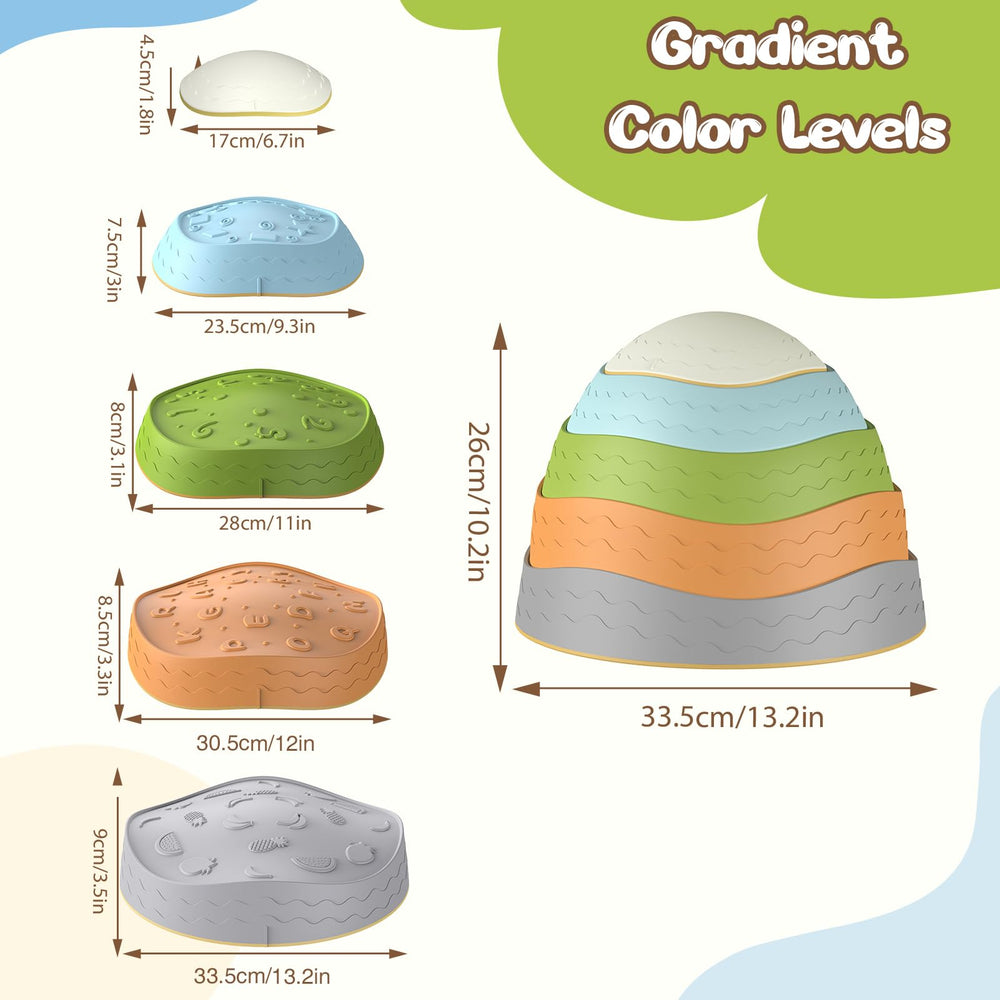 DREAM BUILDING stepping stones durable PP material withstands energetic indoor/outdoor play.