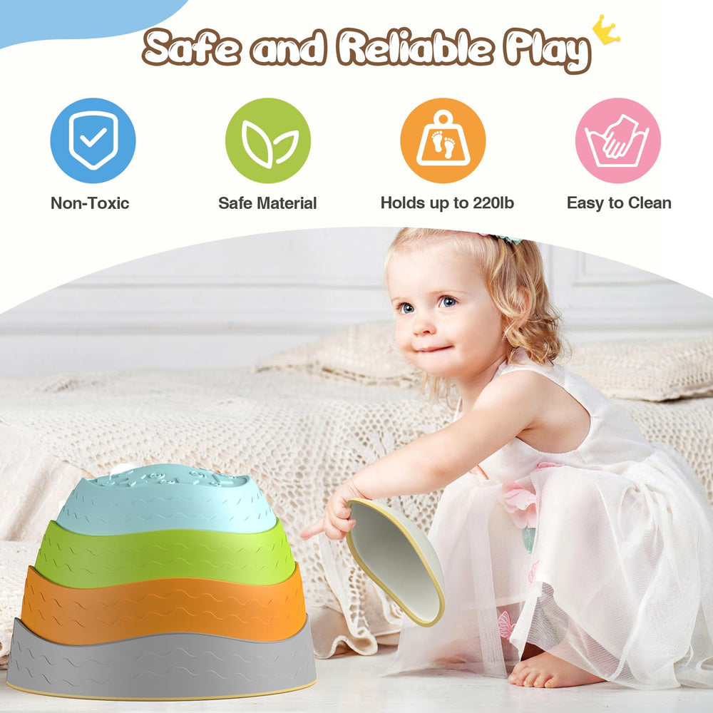 DREAM BUILDING stepping stones easy to clean after outdoor adventures with quick wipe.