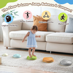 DREAM BUILDING stepping stones textured hand and foot pads support balance training.