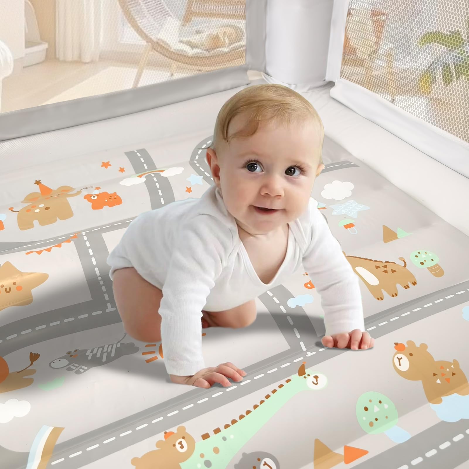 Dream Castle Mini Bounce House animals map floor design sparks imagination