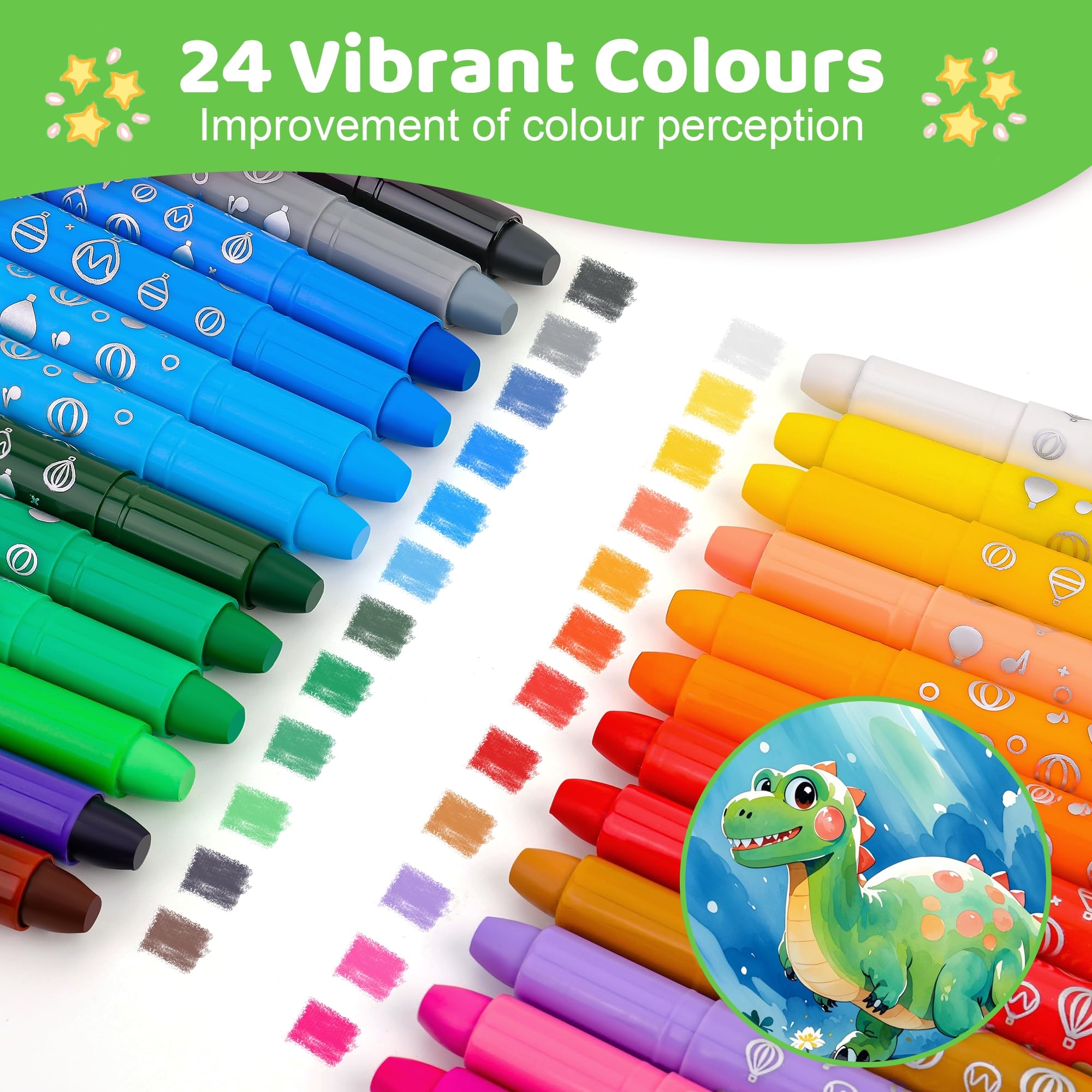 DreamCandy Twist Crayons easy grip for little hands during drawing