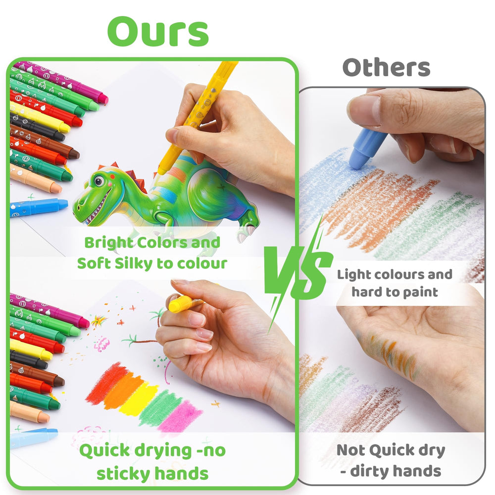DreamCandy Twist Crayons washable formula helps quick cleanup