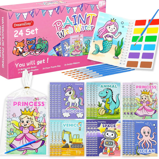 DreamCosy 24-pack watercolor books with animal themes spark creativity
