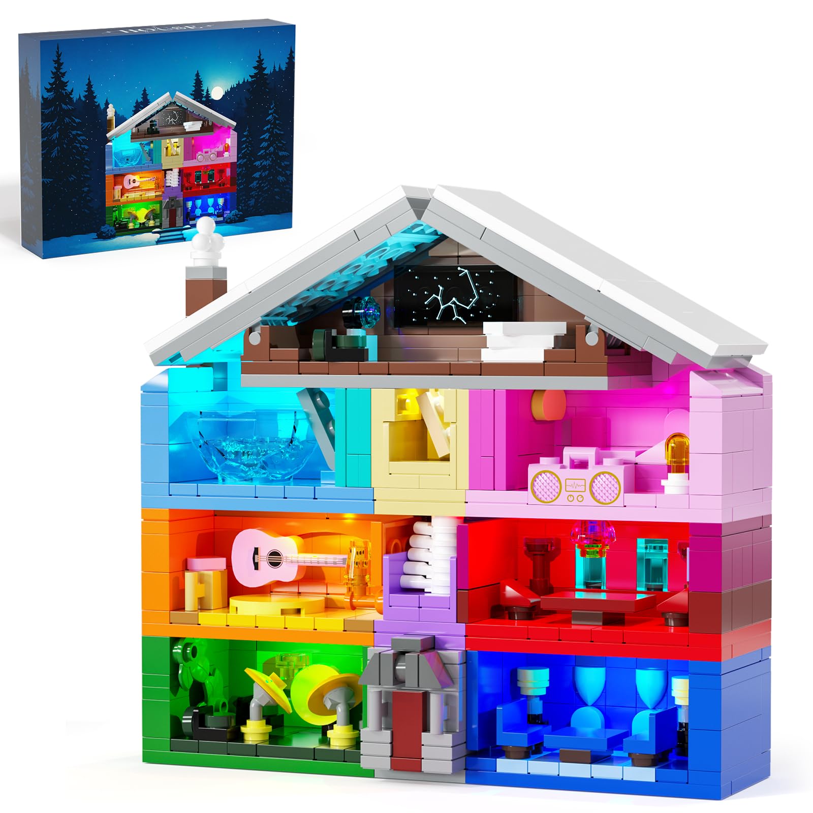 DreamCreators house-building toys with LED light for captivating display and play