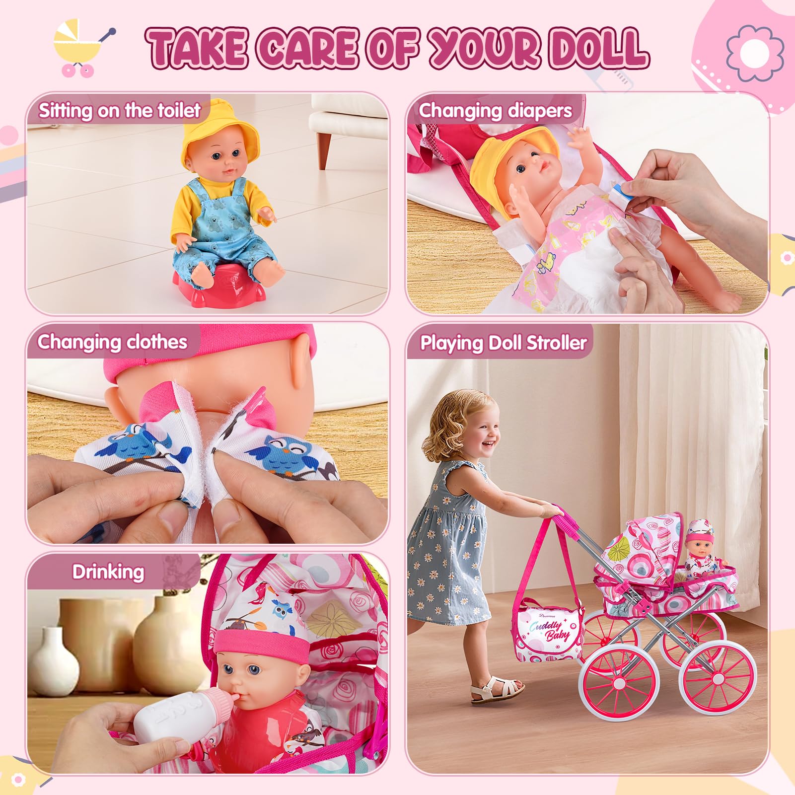 Dreamon 12-5 inch doll with pacifier ready for nurturing play
