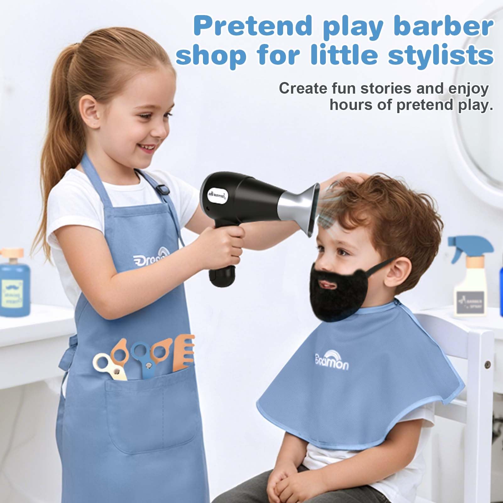 Dreamon electric shaver with replaceable heads for varied styling play.