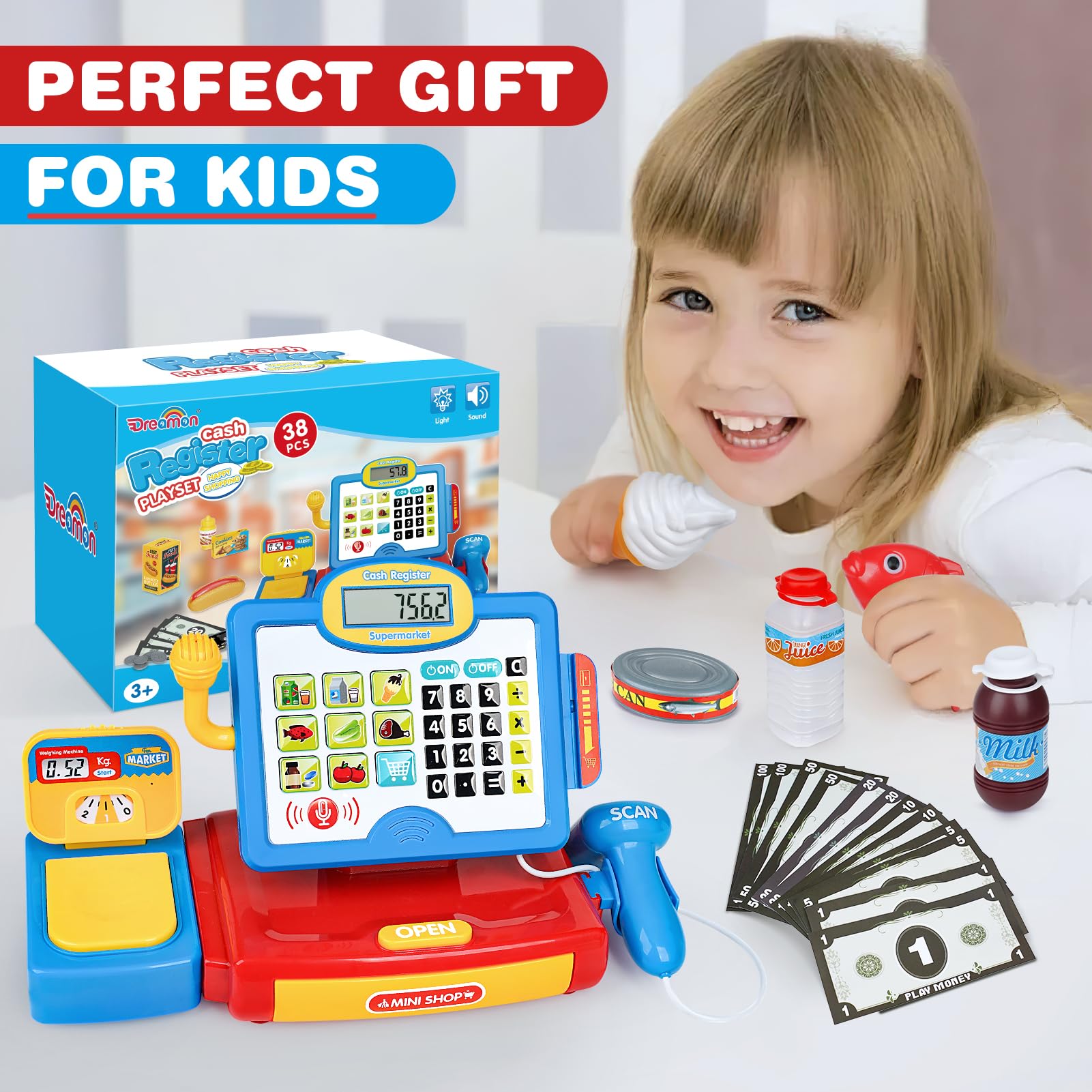 Dreamon apron and shopping bag for pretend store play