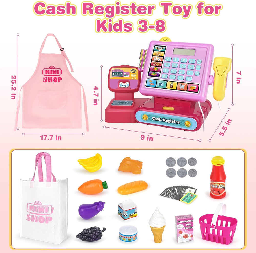 Dreamon shopping basket and play food set sparks interactive store play scenarios.