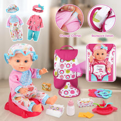 Dreamon dinner set and feeding bottle supporting realistic mealtime pretend play.