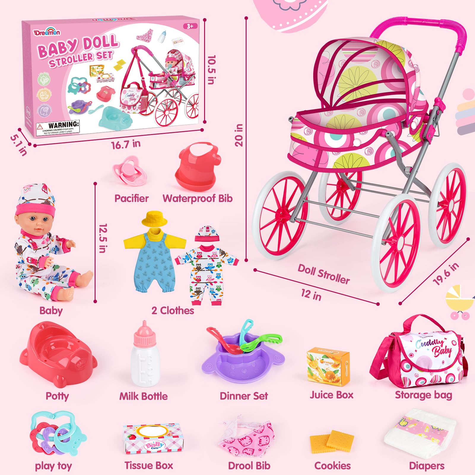 Dreamon doll clothes set one helps styling new outfits