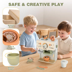 Dreamon sturdy wooden toy set encourages sharing and cooperative play.