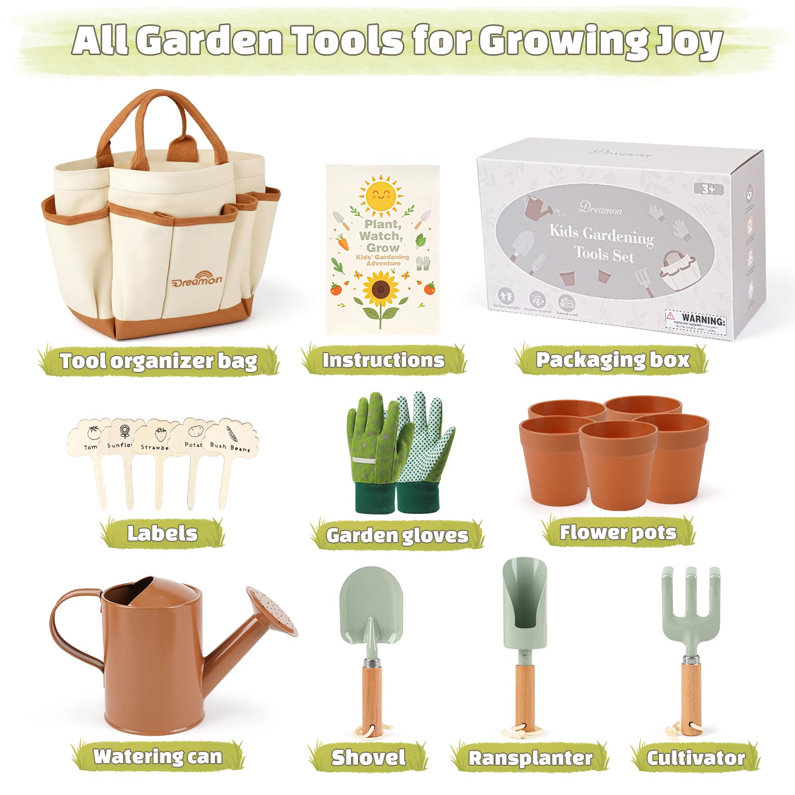 Dreamon Gardening Set shovel—durable tool for light digging and planting tasks.