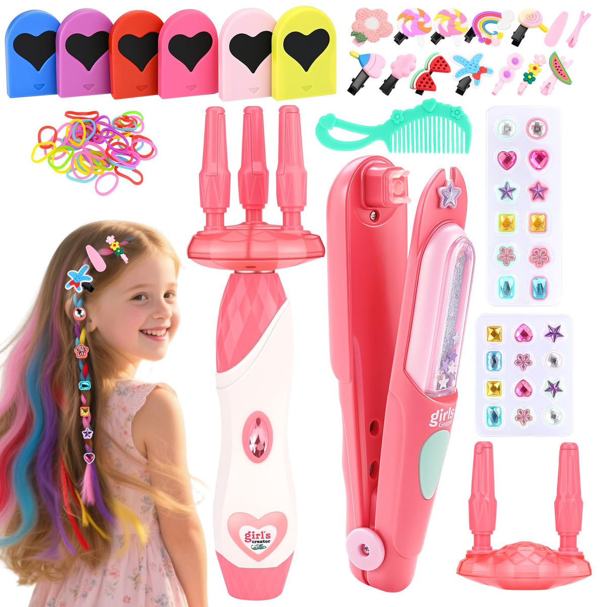 Dreamon hair styling kit with automatic braider for quick, stylish braids.