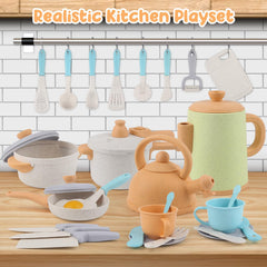 Dreamon kids play kitchen pieces with detailed edges for safe handling.