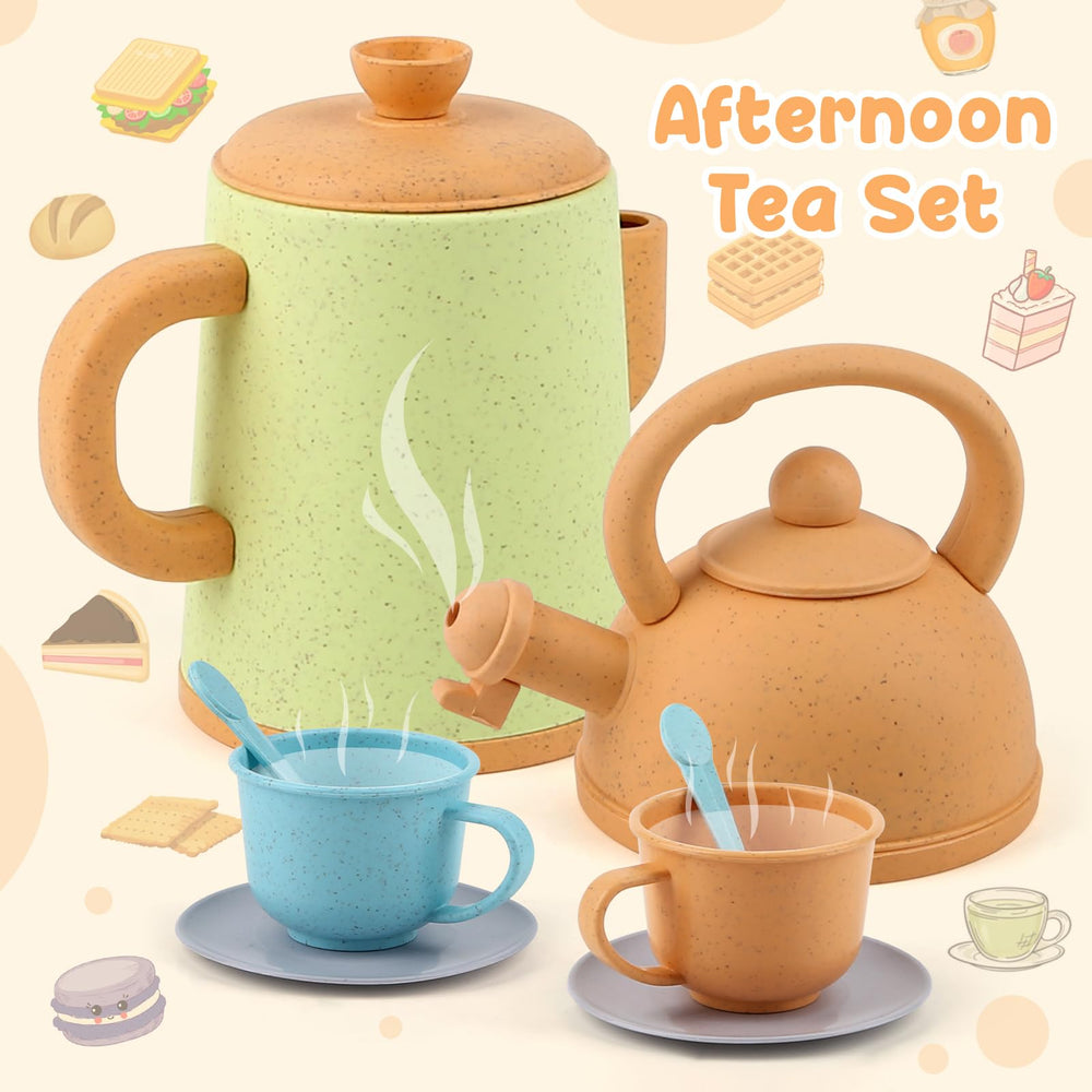 Dreamon kids play kitchen teacups and plates to complete meal role-play.