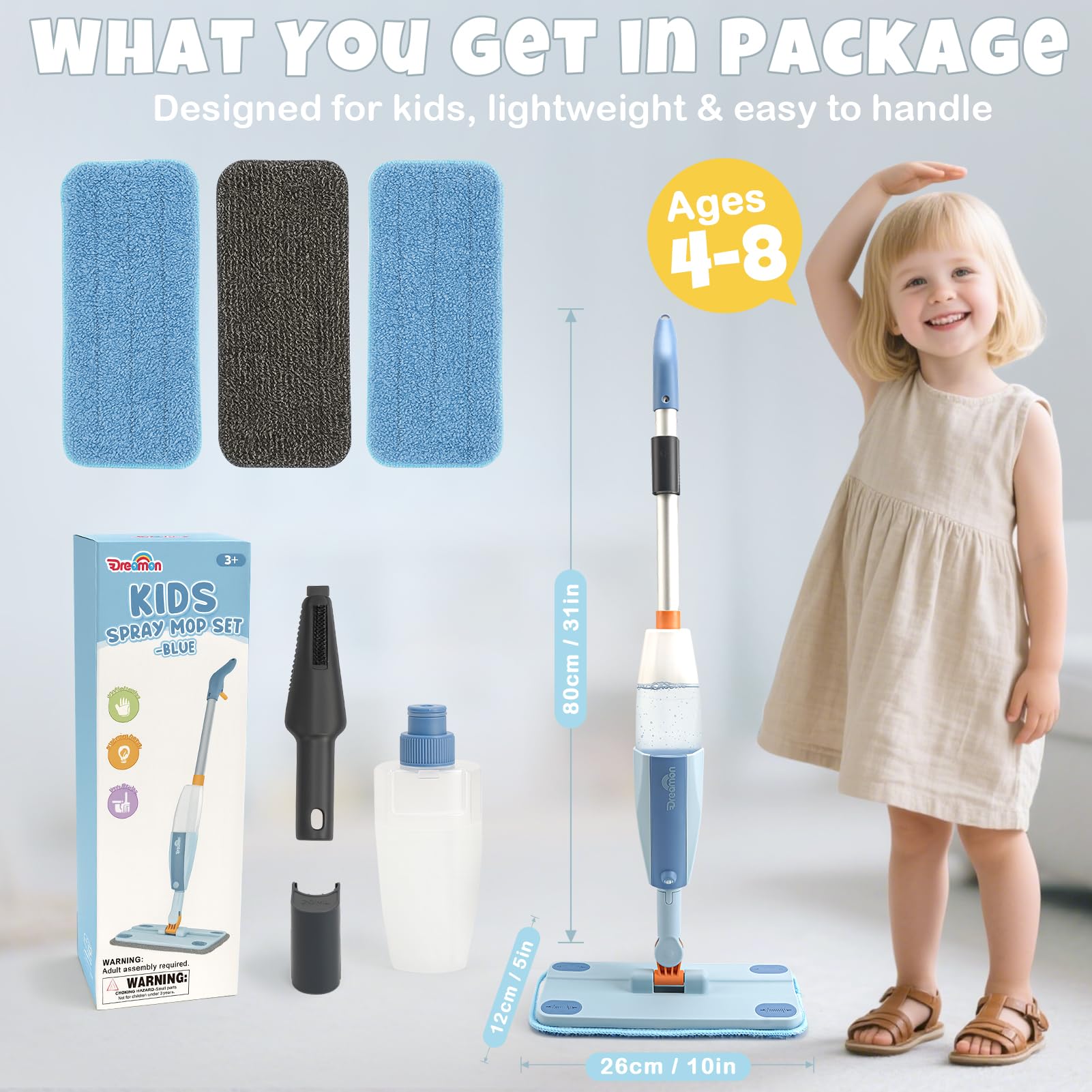 Dreamon spray mop pads are reusable and easy to clean.