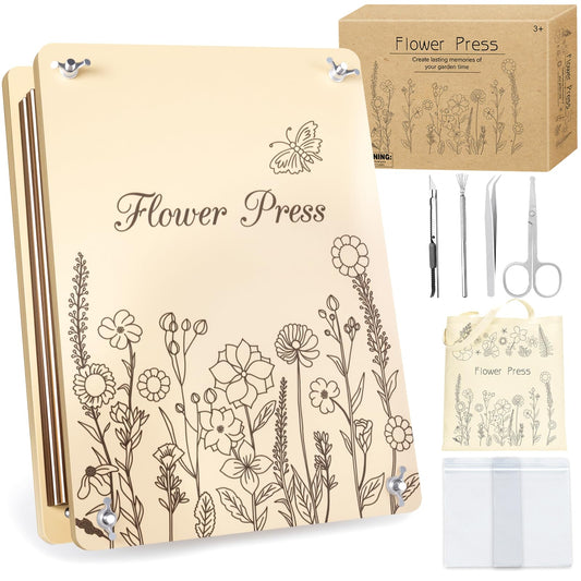 Dreamon large flower press assembly showing two wooden plates for even flattening.