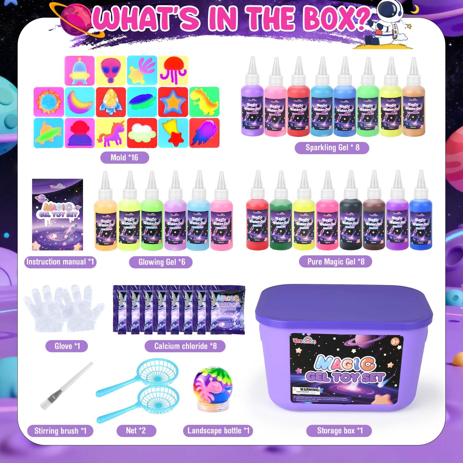 Dreamon space molds for astronauts and rockets in the kit
