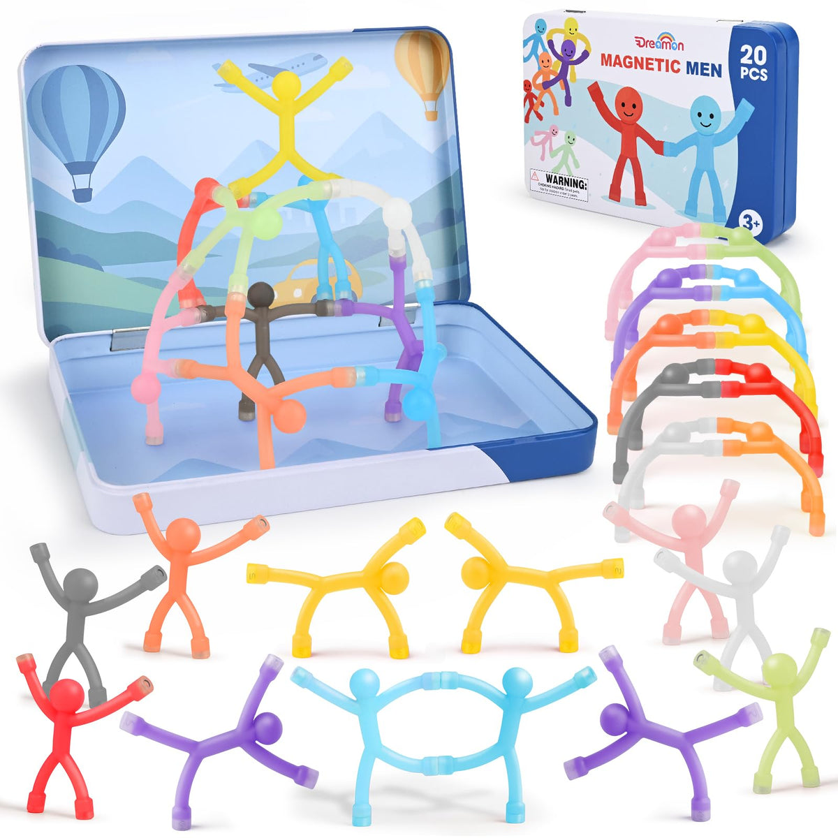 Dreamon magnetic travel toy pack with colorful figures for on-the-go play and fine motor skills.