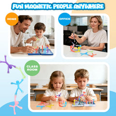 Dreamon soft silicone magnets in vibrant colors for stackable shape-building play.