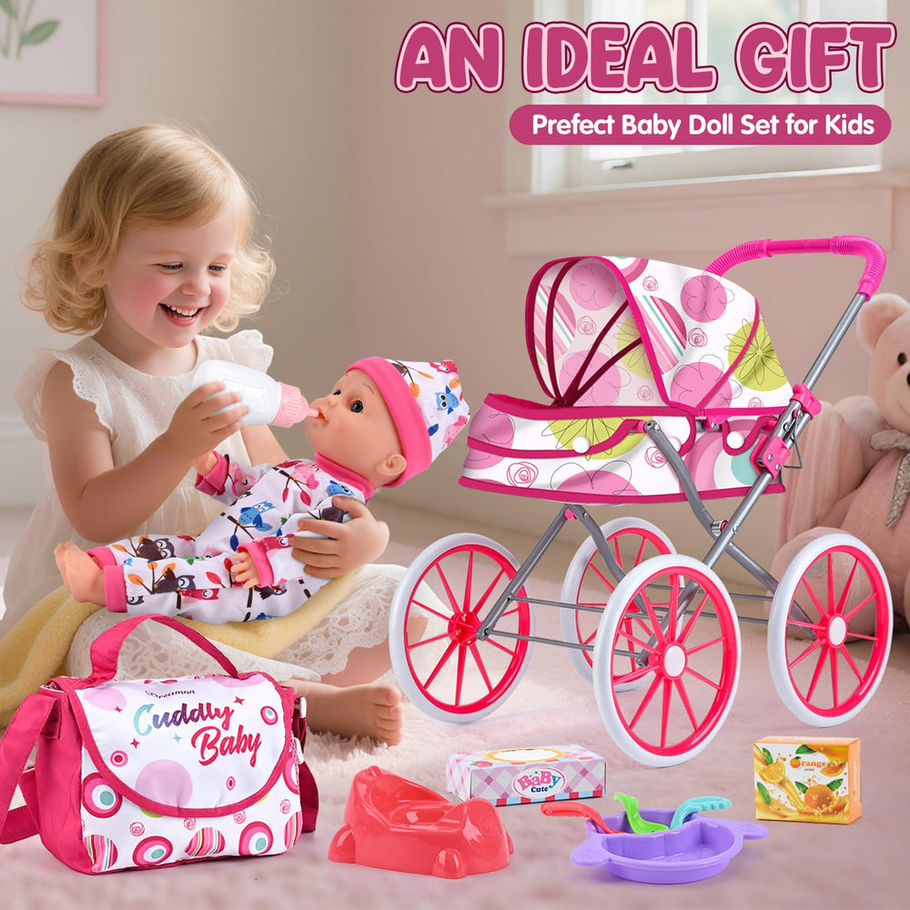 Dreamon storage bag and accessories organized for pretend play sessions