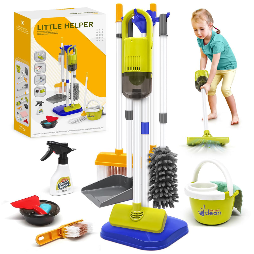 Dreamon toddler cleaning set 14pc with pretend tools for imaginative cleaning play