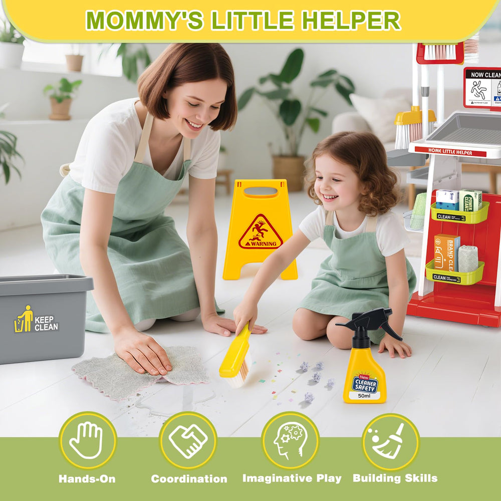 Dreamon Toddler Cleaning Set task cards encourage creativity and guided play.