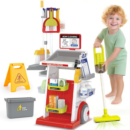 Dreamon Toddler Cleaning Set vacuum in action for realistic pretend play and chores.