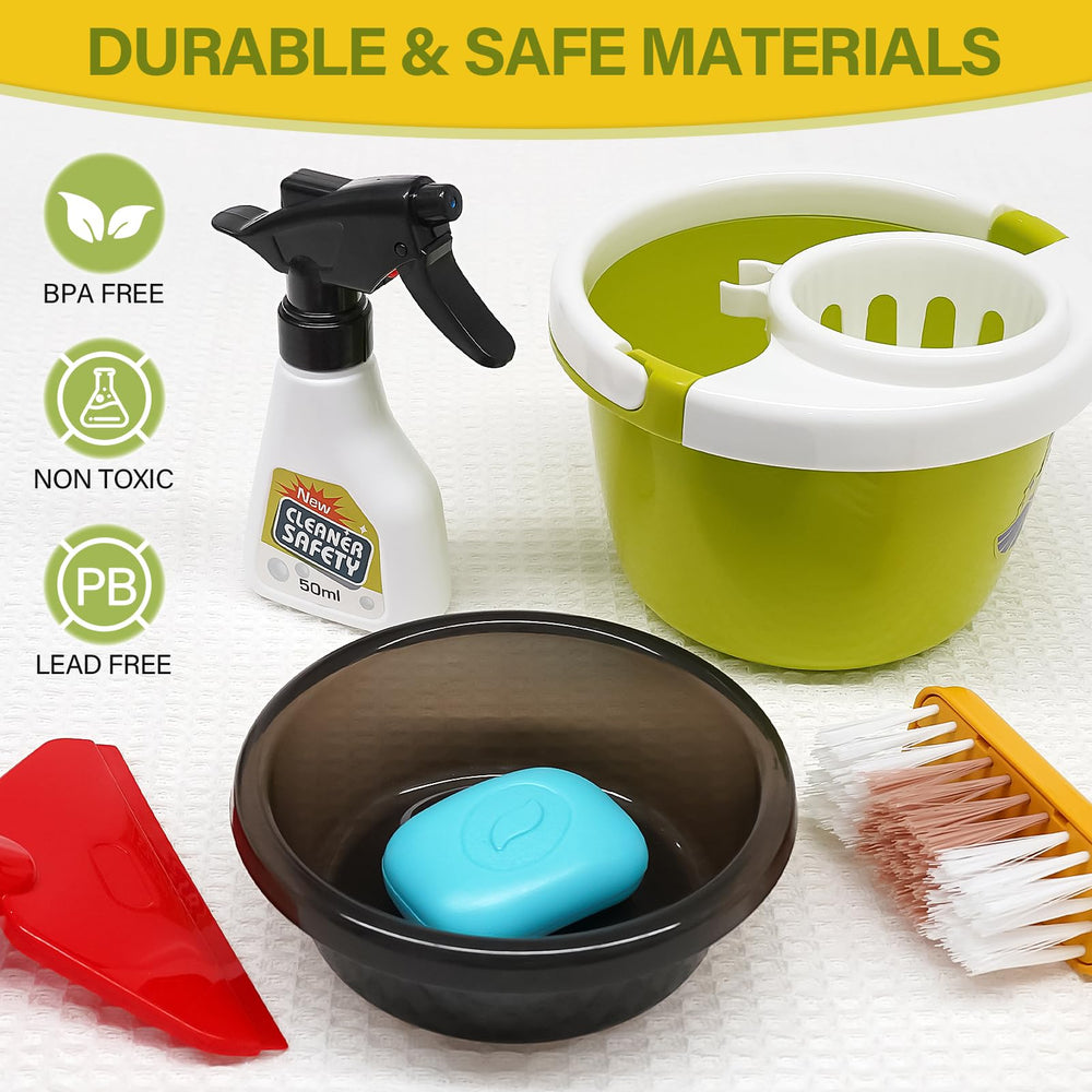 Dreamon toddler mop and accessory set for interactive cleaning routines