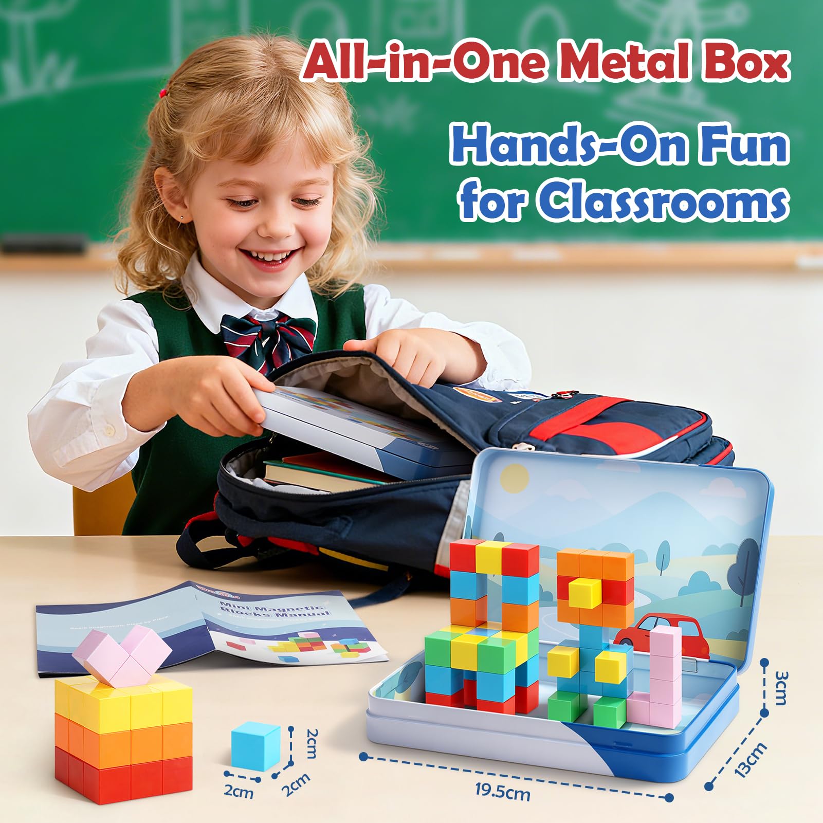 Dreamon travel-friendly magnetic set fits car seats and airplanes for screen-free fun.