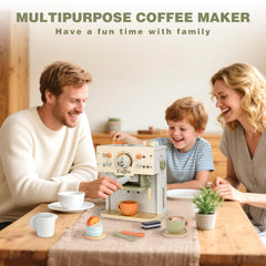 Dreamon wooden coffee cups and saucers enable realistic pretend cafe scenes.