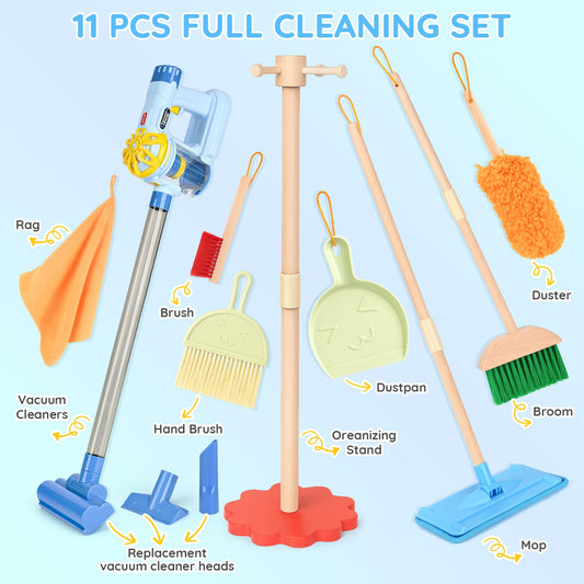 Dreamon wooden toddler cleaning set broom aids role-playing and tidy habits