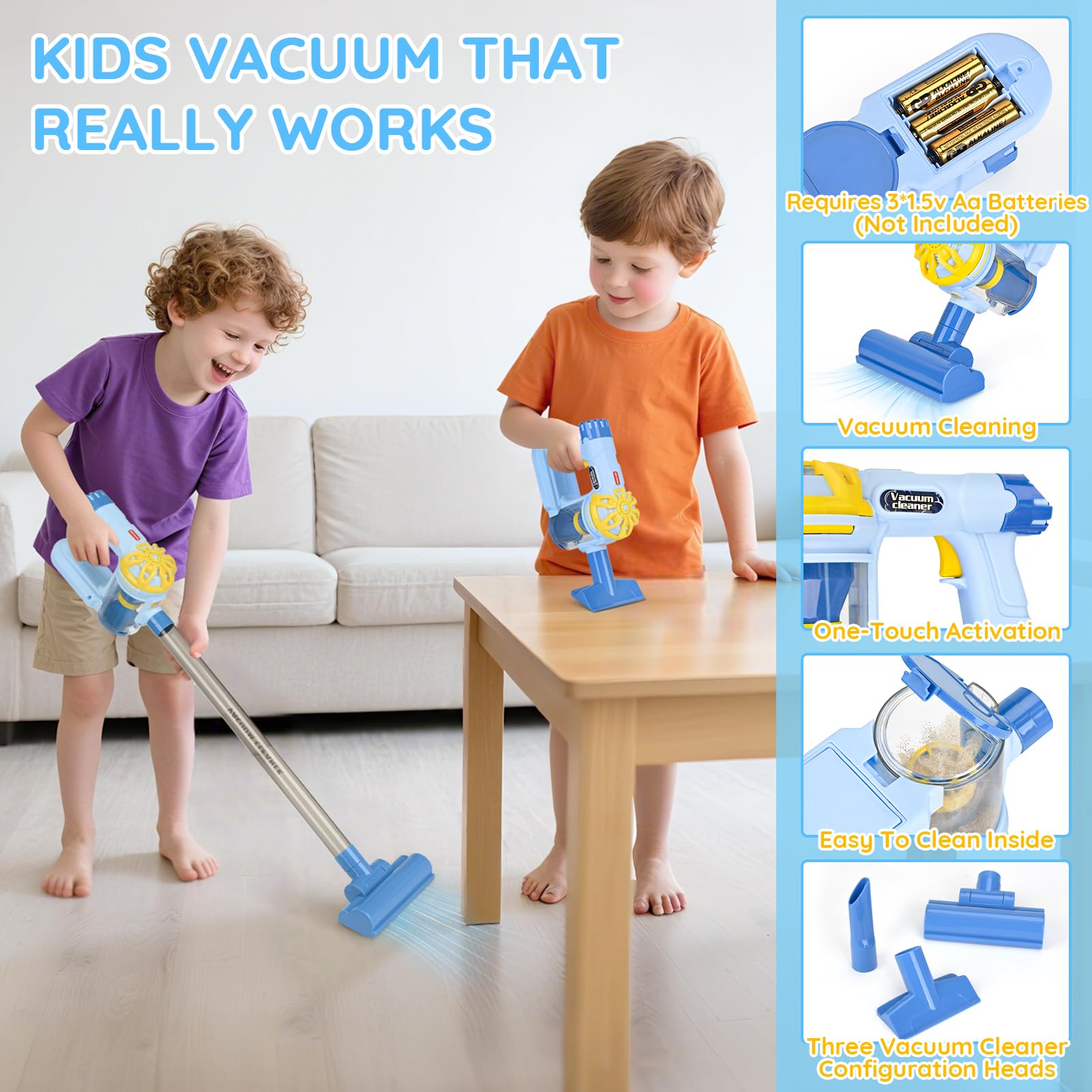 Dreamon wooden toddler cleaning set mop supports imaginative cleaning sessions for kids